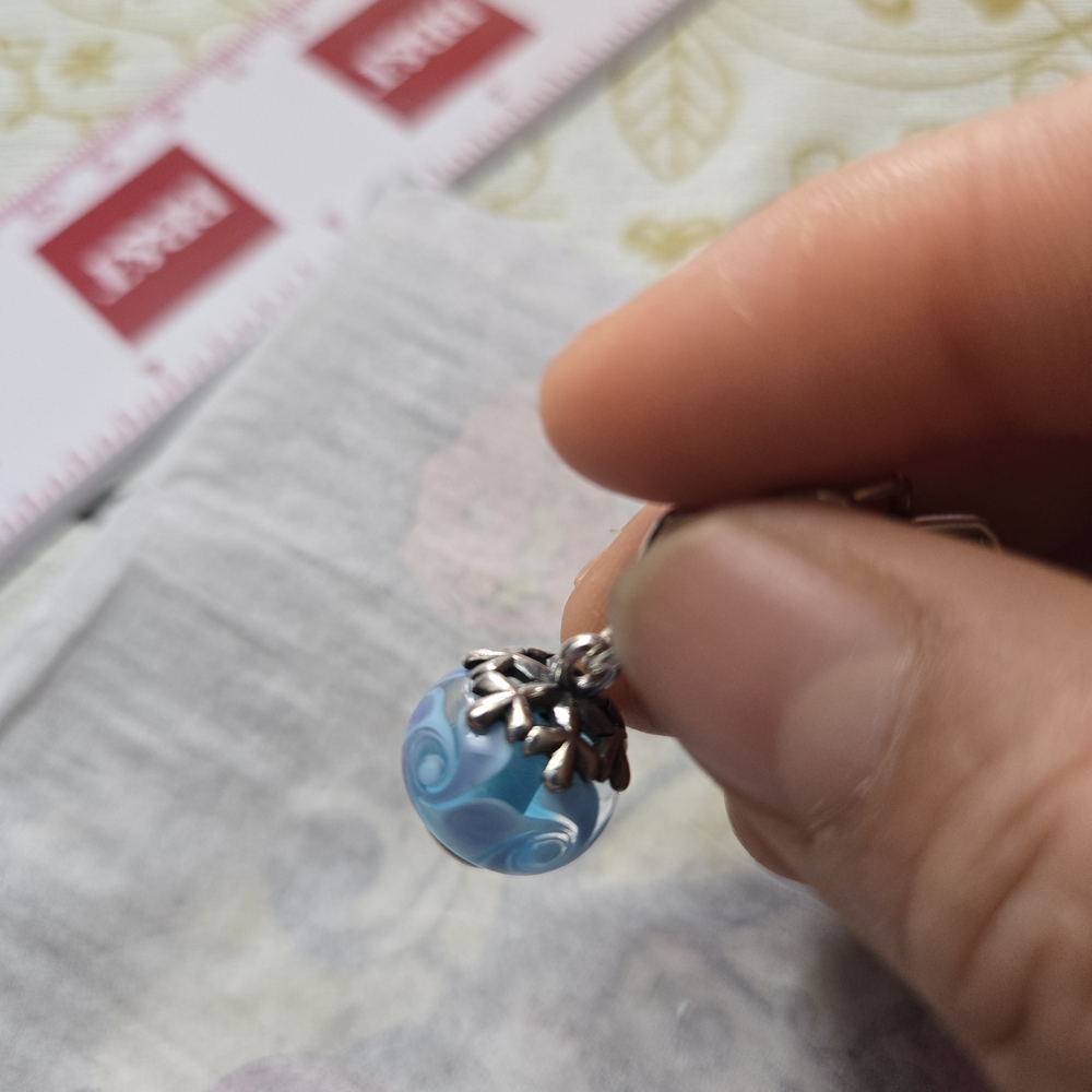 James Avery finial Blue Glass Charm "RETIRED"